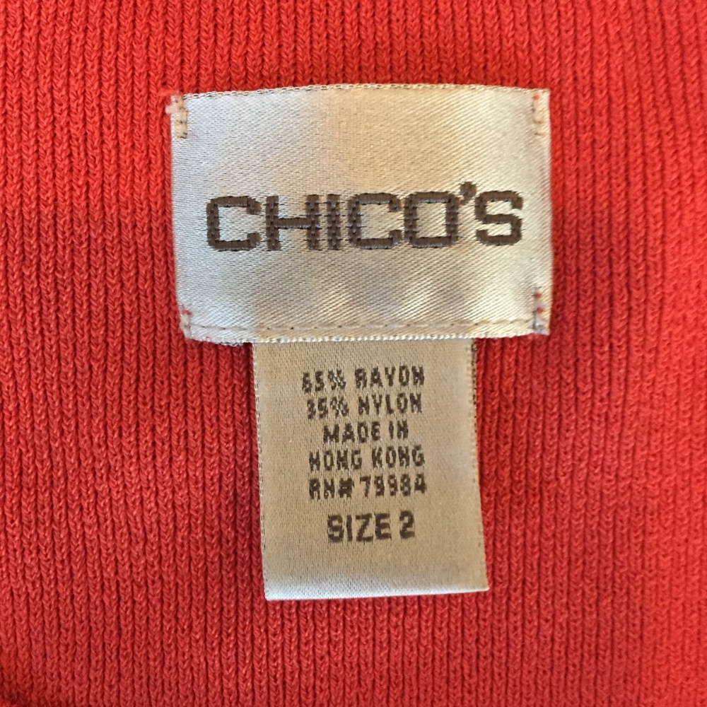 Chico's Red Stretchy Ribbed Shell Tank - Picture 3 of 4